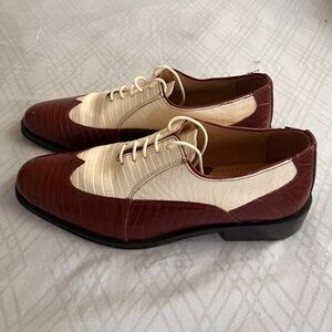 Giorgio Brutini Burgundy and Cream Oxfords